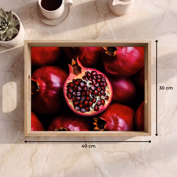 Granaatappel - Rood - Fruit Dienblad Rechthoek middel -USP_Formaat