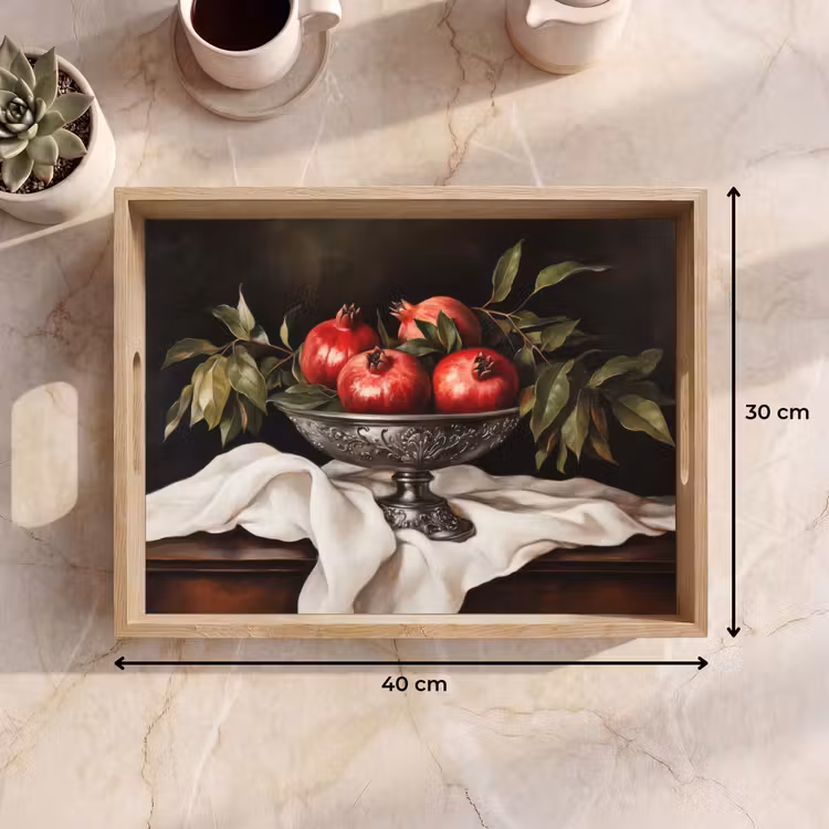 Granaatappels - Klassiek - Vintage Dienblad Rechthoek middel -USP_Formaat