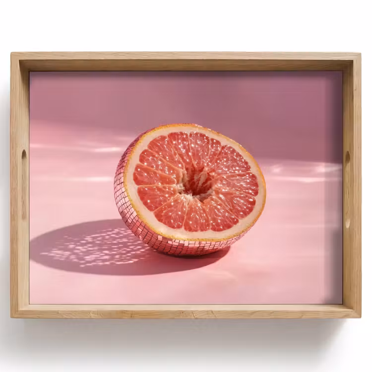 Grapefruit - Roze - Disco - Shiny Dienblad Rechthoek middel -z3d_shopping