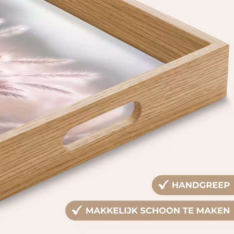 Graspluimen - Wind - Beige - Mistig Dienblad Rechthoek middel -USP_HandgreepNL