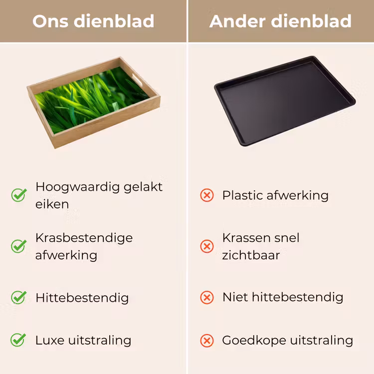 Grassprieten - Lichtinval - Groen Dienblad Rechthoek middel -USP_VergelijkingNL
