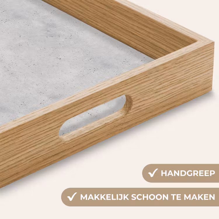 Grijs - Beton - Neutraal Dienblad Rechthoek middel 911 -USP_HandgreepNL