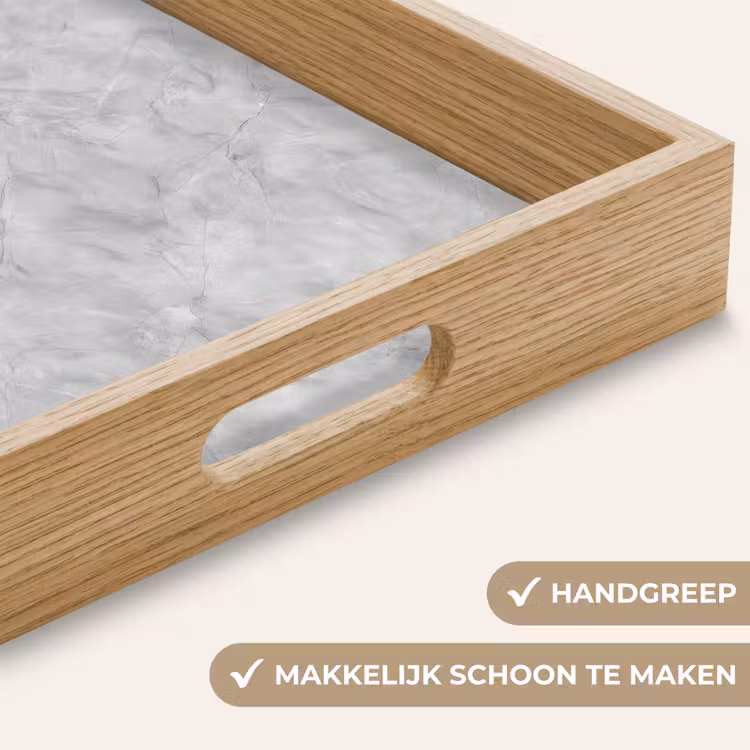 Grijs - Marmer - Mat Dienblad Rechthoek middel 911 -USP_HandgreepNL