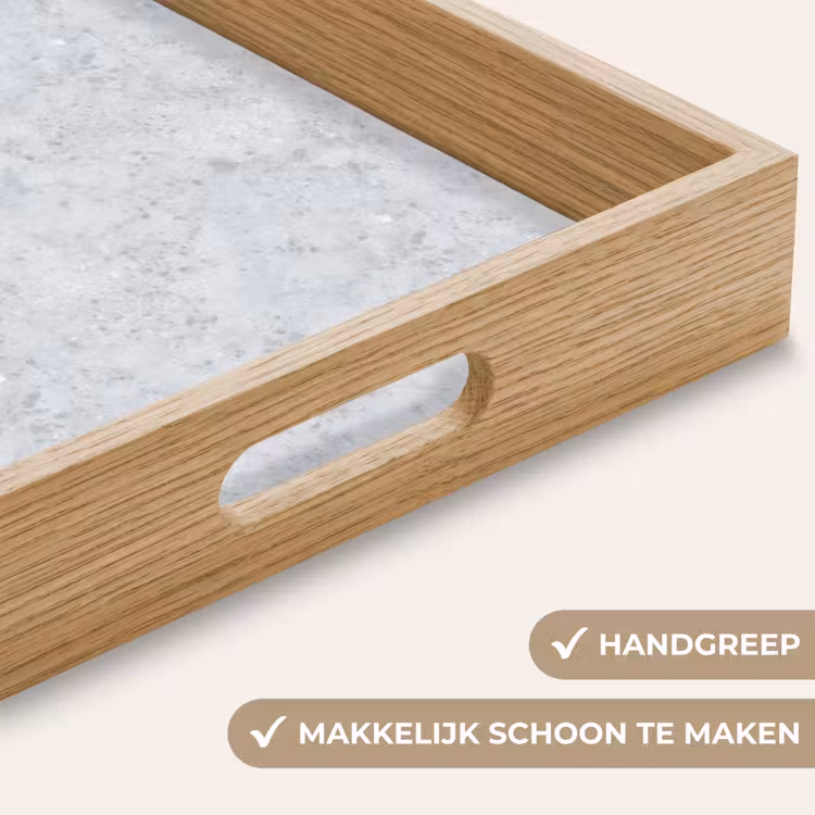 Grijs - Terrazzo-effect - Beton Dienblad Rechthoek middel 911 -USP_HandgreepNL