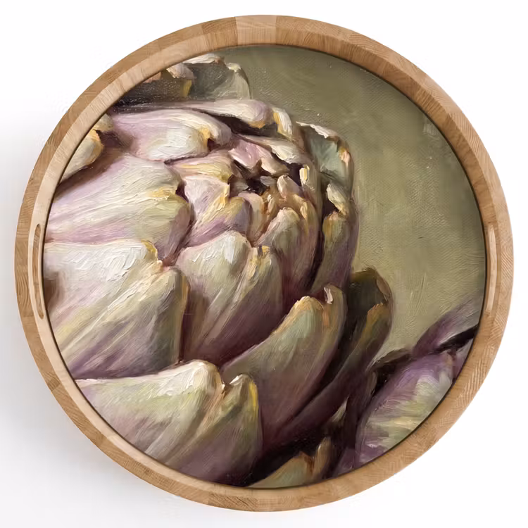 Dienblad - Groente - Stilleven - Schilderij - Groente - Stilleven - Schilderij Dienblad Rond middel