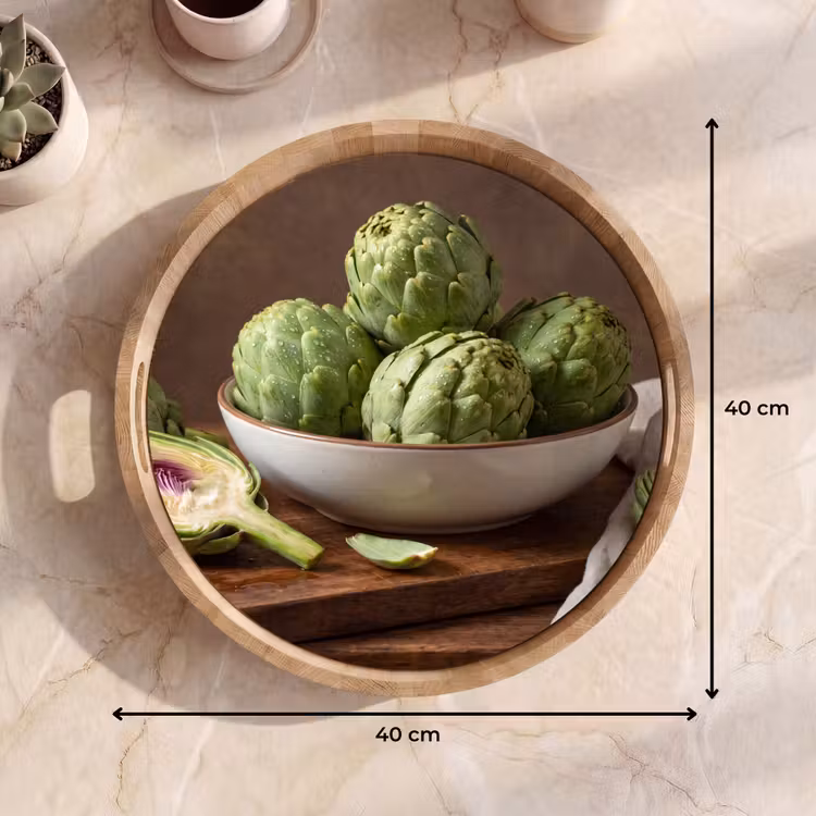 Dienblad - Groenten - Artisjok - Keuken - Groenten - Artisjok - Keuken Dienblad Rond middel