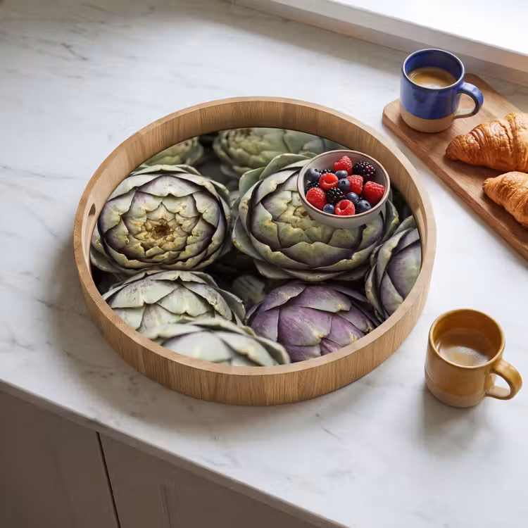 Dienblad - Groenten - Vers - Eten - Groenten - Vers - Eten Dienblad Rond middel