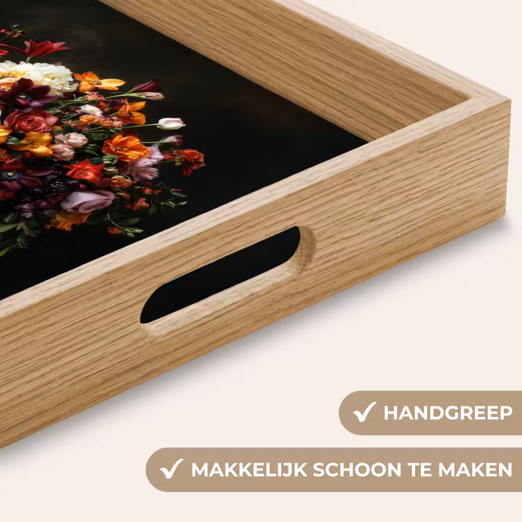 Groot - Bloemen - Vaas - Boeket Dienblad Rechthoek middel -USP_HandgreepNL