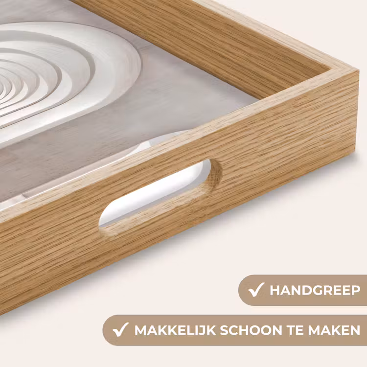 Hal - Bogen - Symmetrisch - Modern Dienblad Rechthoek middel -USP_HandgreepNL