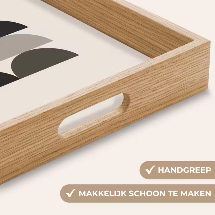 Halve cirkels - Aardetinten - Grafisch Dienblad Rechthoek middel -USP_HandgreepNL