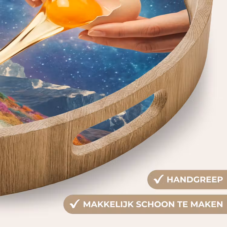 Dienblad - Handen - Ei - Surrealisme - Handen - Ei - Surrealisme Dienblad Rond middel