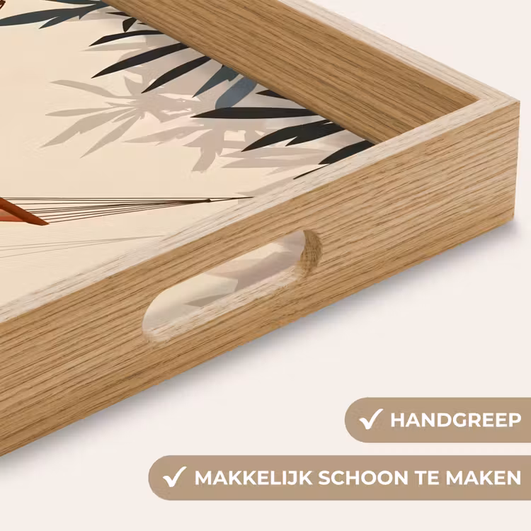 Hangmat - Kleurrijk - Bladeren - Schaduw Dienblad Rechthoek middel -USP_HandgreepNL
