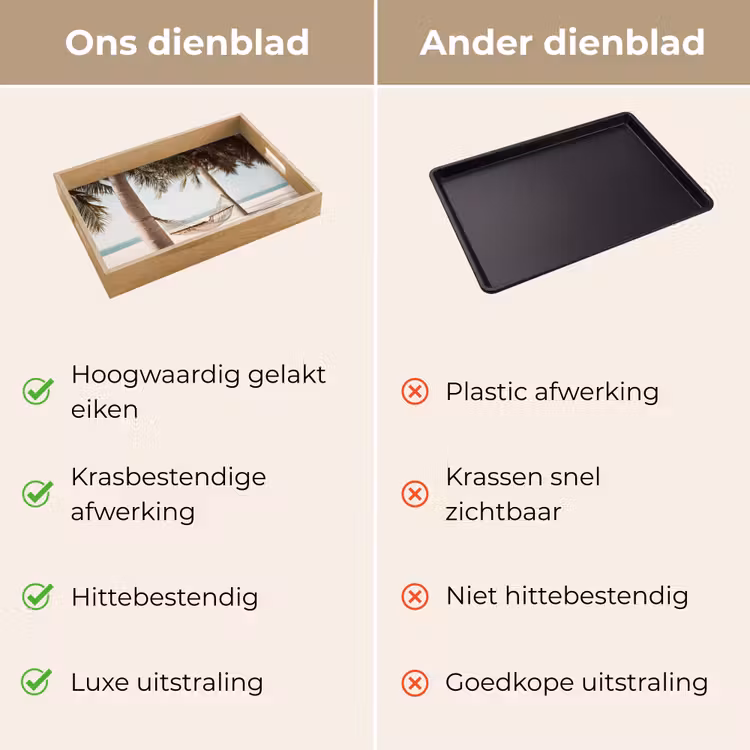 Hangmat - Palmbomen - Strand - Zee Dienblad Rechthoek middel -USP_VergelijkingNL
