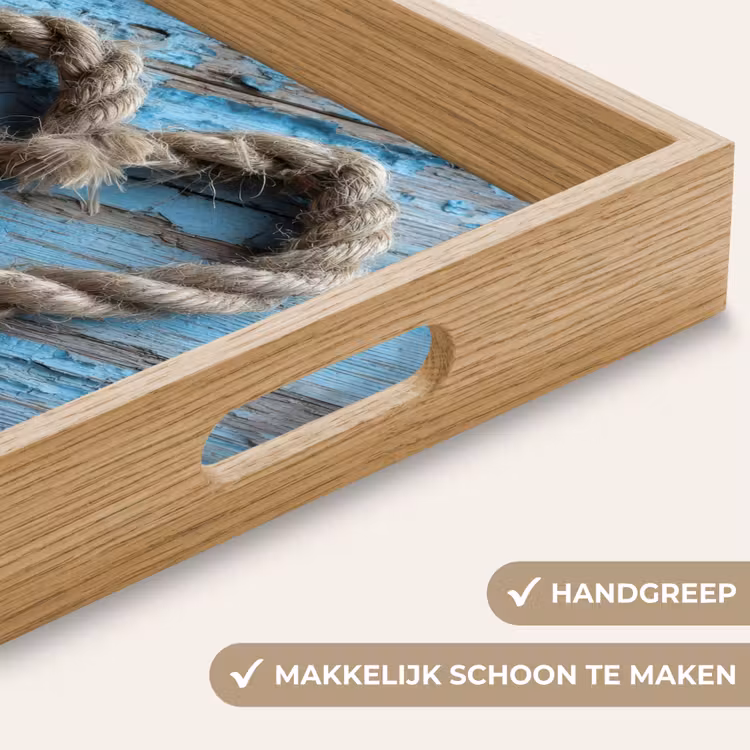 Hart - Touw - Hout - Rustiek Dienblad Rechthoek middel -USP_HandgreepNL