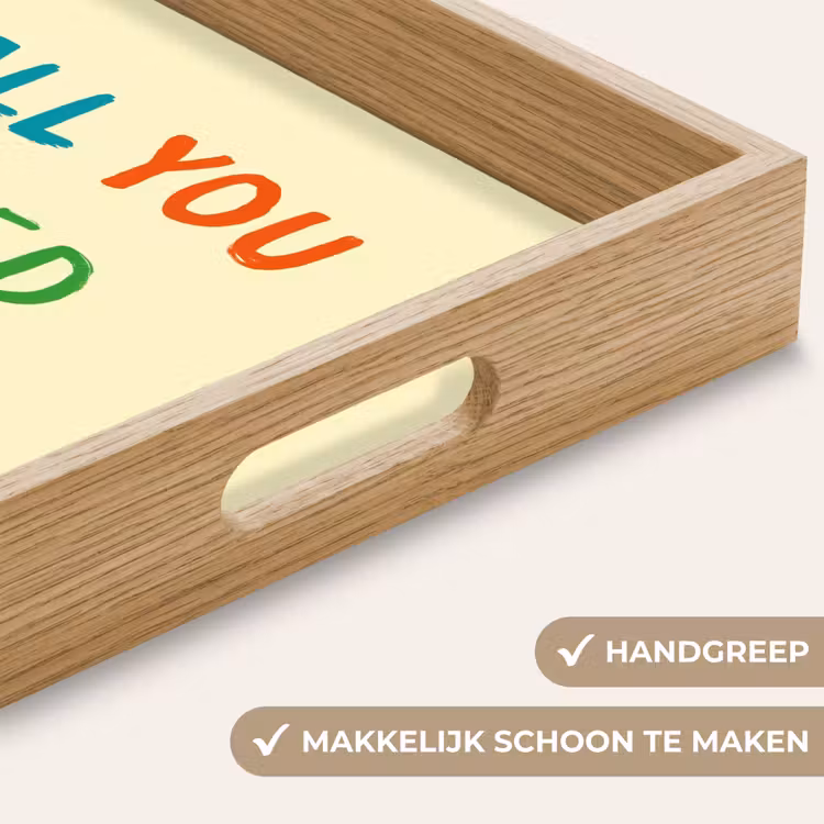 Hartje - Moeder - Tekst - Kleurrijk Dienblad Rechthoek middel -USP_HandgreepNL