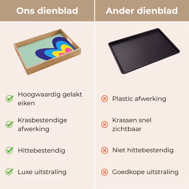 Hartjes - Kleurrijk - Valentijn Dienblad Rechthoek middel -USP_VergelijkingNL