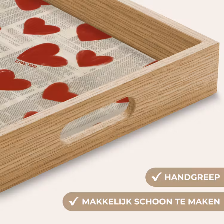 Hartjes - Krant - Loveyou Dienblad Rechthoek middel -USP_HandgreepNL