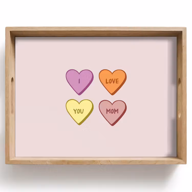 Hartjes - Pastel - Liefde - Moeder Dienblad Rechthoek middel -z3d_shopping