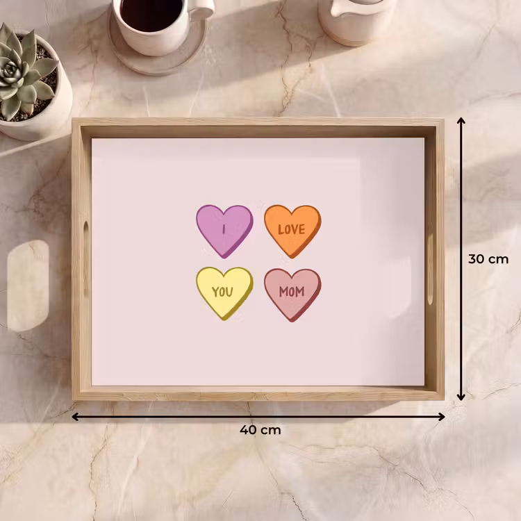 Hartjes - Pastel - Liefde - Moeder Dienblad Rechthoek middel -USP_Formaat