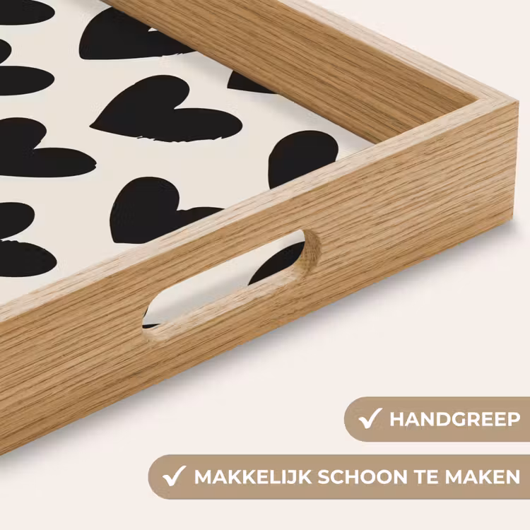 Hartjes - Zwart - Beige Dienblad Rechthoek middel -USP_HandgreepNL