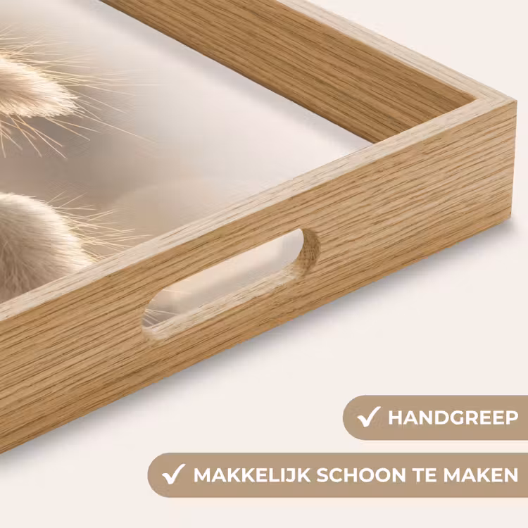 Hazestaartgras - Graanharen - Zonlicht Dienblad Rechthoek middel -USP_HandgreepNL