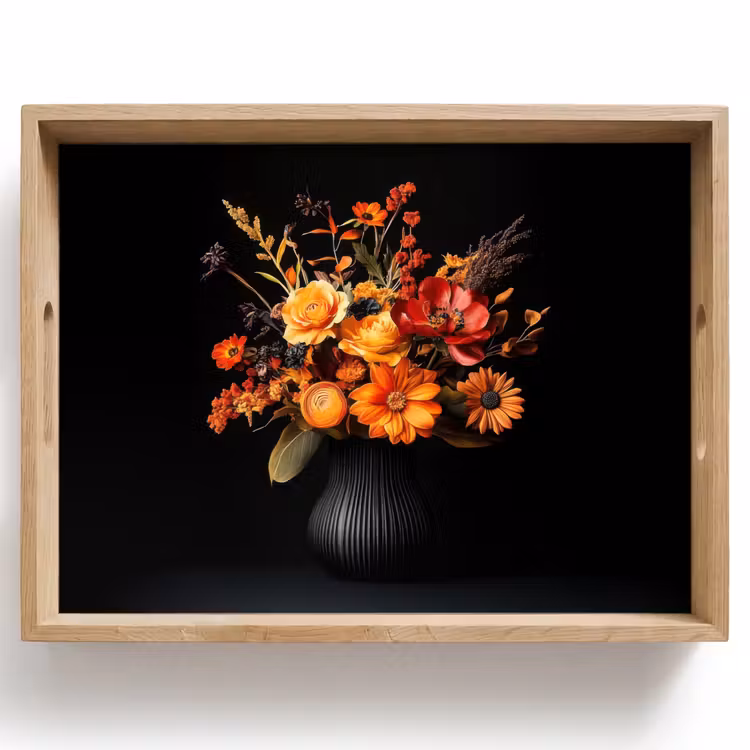 Herfst - Boeket - Oranje Dienblad Rechthoek middel -z3d_shopping