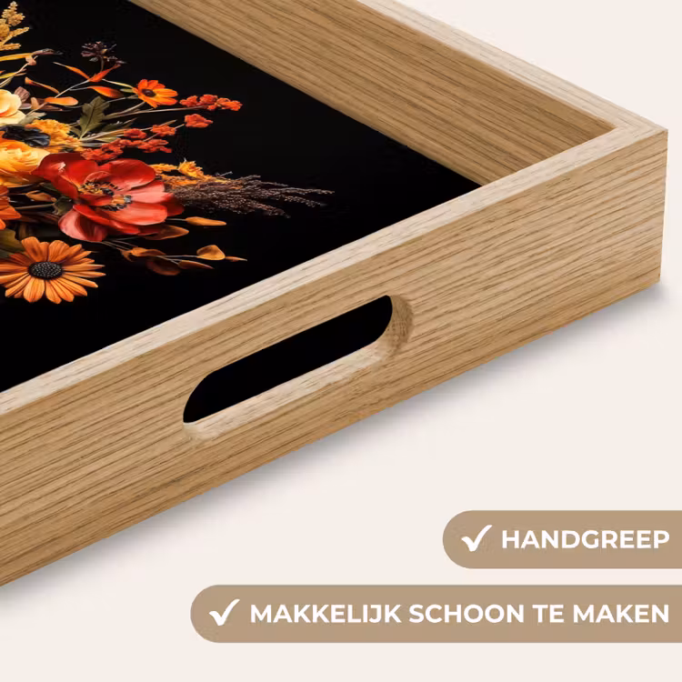 Herfst - Boeket - Oranje Dienblad Rechthoek middel -USP_HandgreepNL