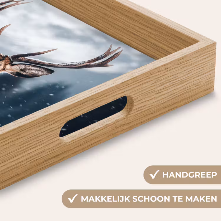 Hert - Dieren - Landschap - Winter - Sneeuw Dienblad Rechthoek middel -USP_HandgreepNL