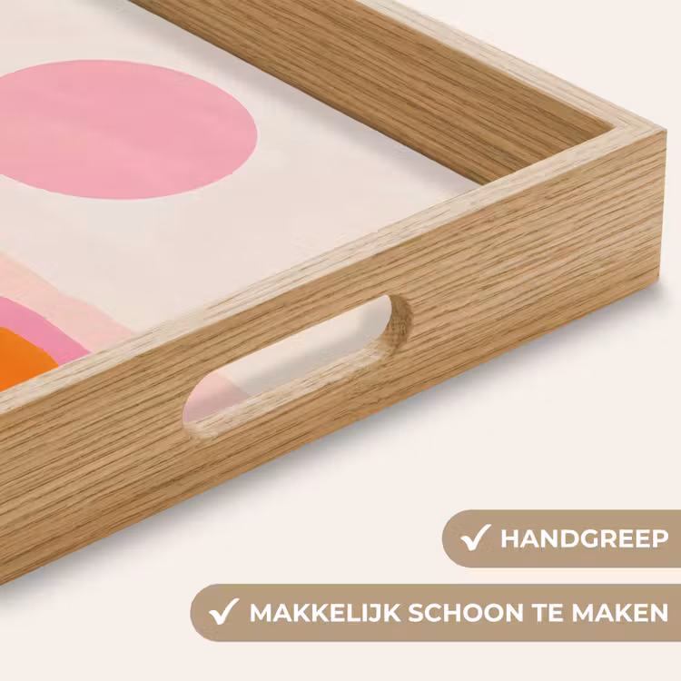 Heuvels - Oranje - Zon - Abstract Dienblad Rechthoek middel -USP_HandgreepNL