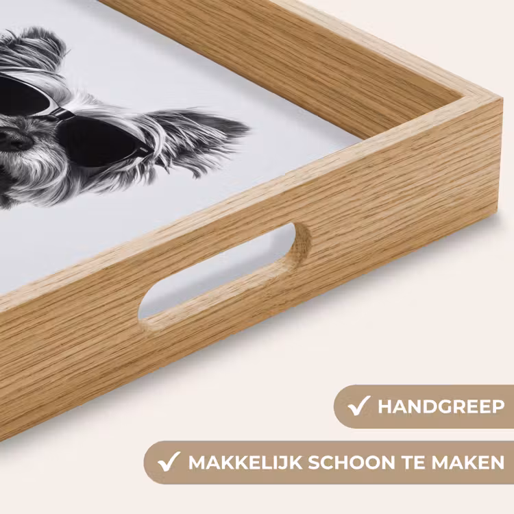 Hondje - Wijnglas - Zonnebril - Enthousiast Dienblad Rechthoek middel -USP_HandgreepNL