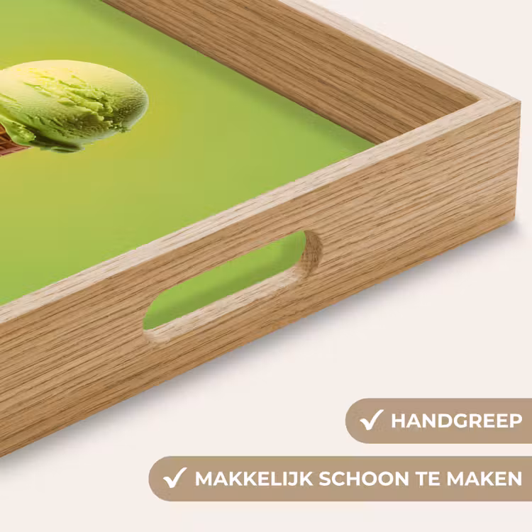 Hoorntje - Schepijs - Groen Dienblad Rechthoek middel -USP_HandgreepNL
