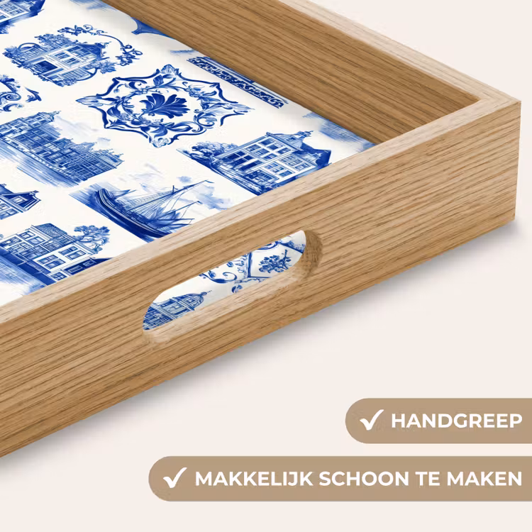 Huizen - Schepen - Blauw Dienblad Rechthoek middel 911 -USP_HandgreepNL