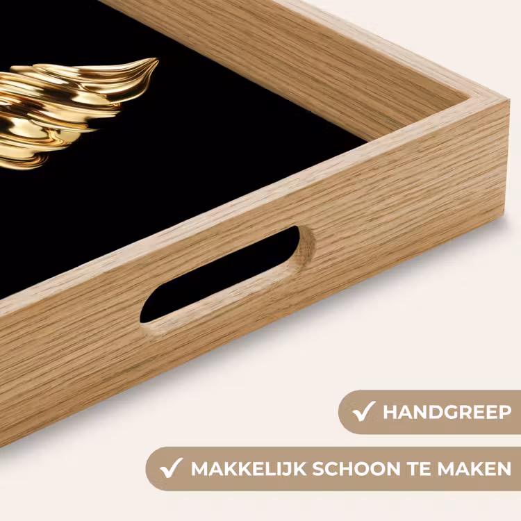 Ijs - Goud - Zwart - Eten Dienblad Rechthoek middel -USP_HandgreepNL