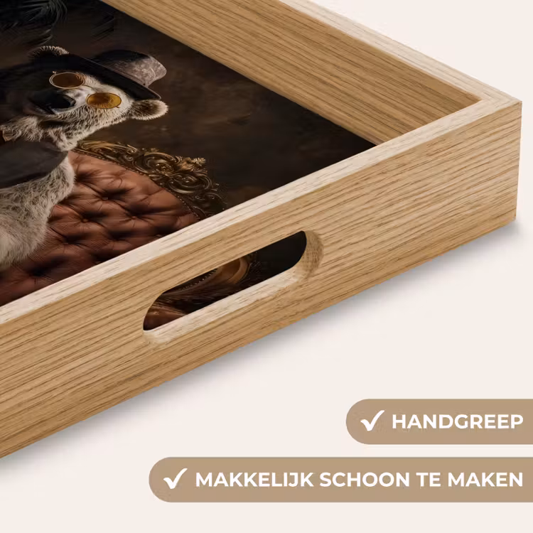Ijsbeer - Hoed - Bril - Stoel Dienblad Rechthoek middel -USP_HandgreepNL