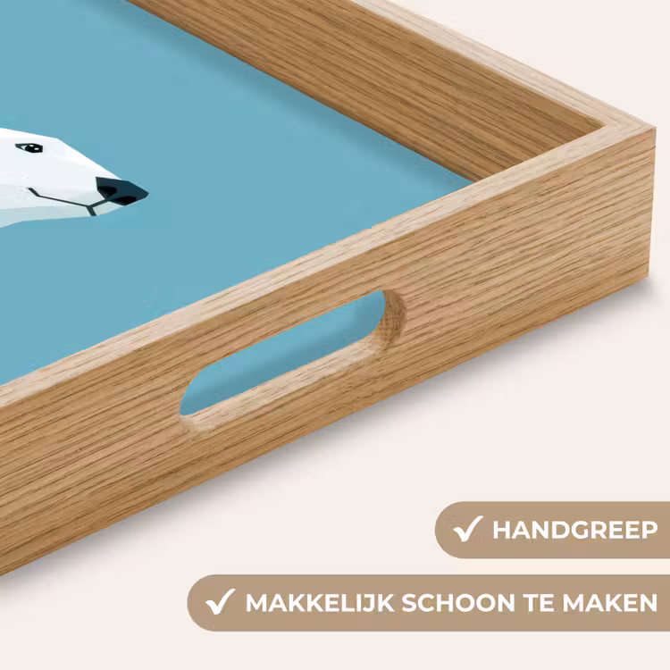 Ijsbeer - Lichtblauw - Minimalistisch Dienblad Rechthoek middel -USP_HandgreepNL