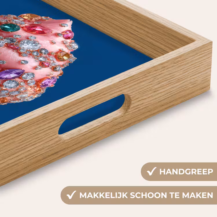 Ijsje - Hoorntje - Steentjes - Blauw Dienblad Rechthoek middel -USP_HandgreepNL
