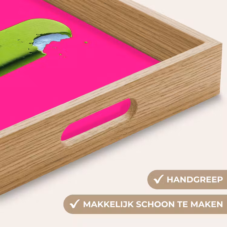 Ijsje - Stokje - Minimalistisch - Groen Dienblad Rechthoek middel -USP_HandgreepNL