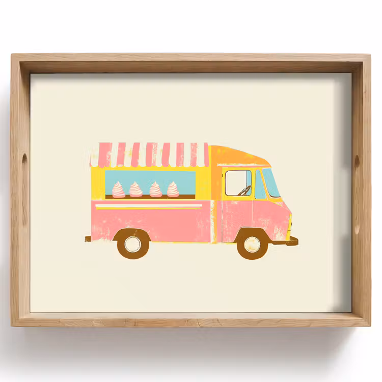 Ijskar - Retro - Softijsjes - Roze Dienblad Rechthoek middel -z3d_shopping
