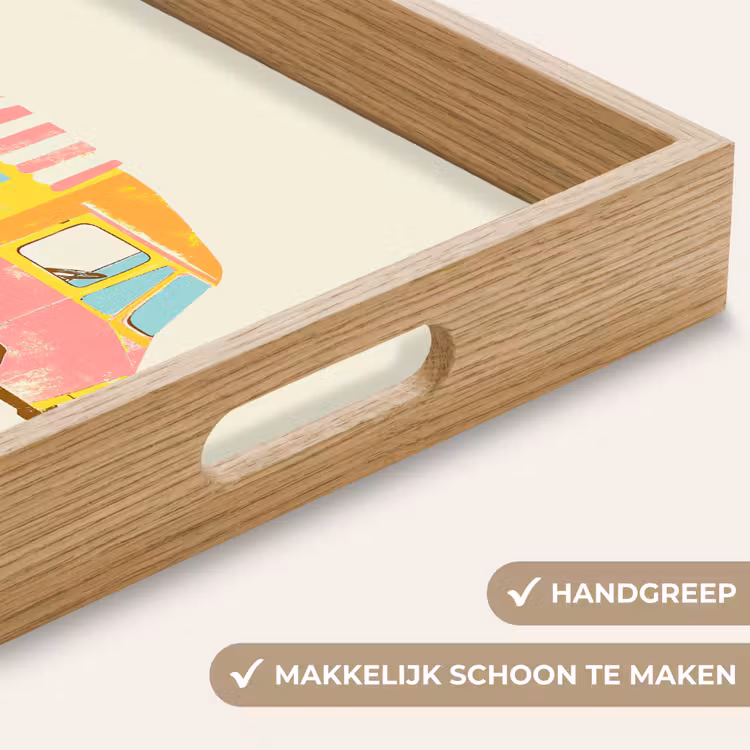 Ijskar - Retro - Softijsjes - Roze Dienblad Rechthoek middel -USP_HandgreepNL