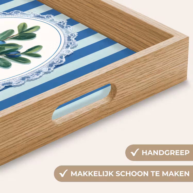 Illustratie - Bessen - Blauw - Strepen Dienblad Rechthoek middel -USP_HandgreepNL