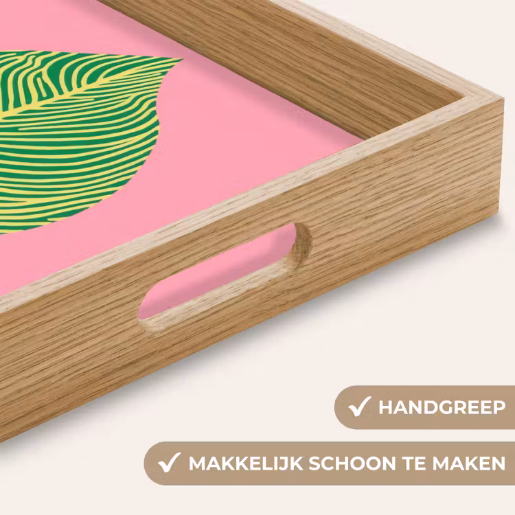 Illustratie - Blad - Minimalistisch - Groen Dienblad Rechthoek middel -USP_HandgreepNL