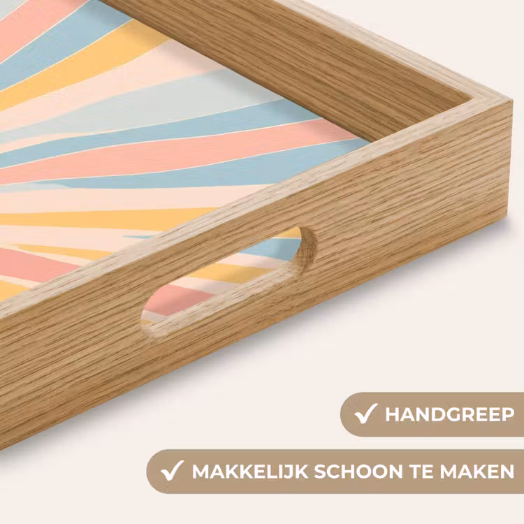 Illustratie - Zon - Pastelkleuren Dienblad Rechthoek middel -USP_HandgreepNL