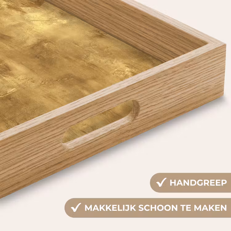 Industrieel - Textuur - Goud Dienblad Rechthoek middel 911 -USP_HandgreepNL
