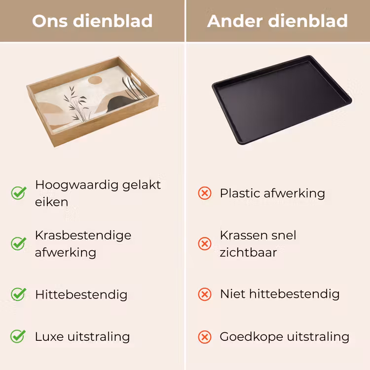 Japandi - Landschap - Beige Dienblad Rechthoek middel -USP_VergelijkingNL
