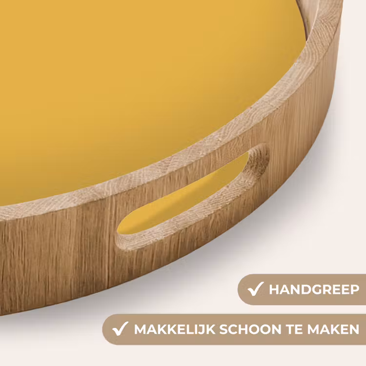 Joyful - Mustard - Geel Dienblad Rond middel 914 -USP_HandgreepNL