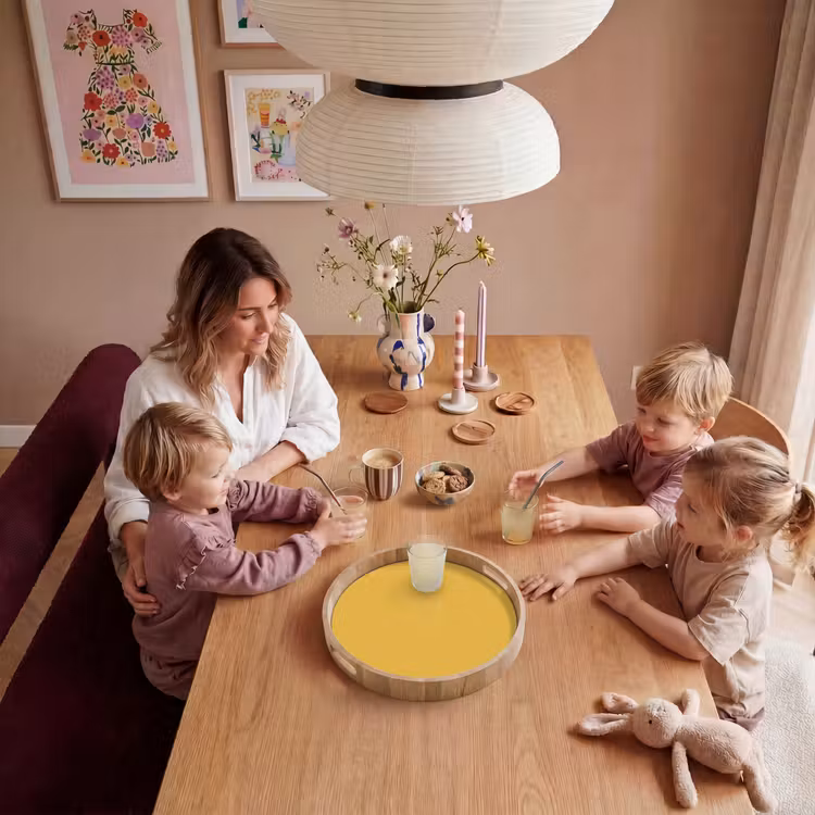 Joyful - Mustard - Geel Dienblad Rond middel 914 -sfeer4