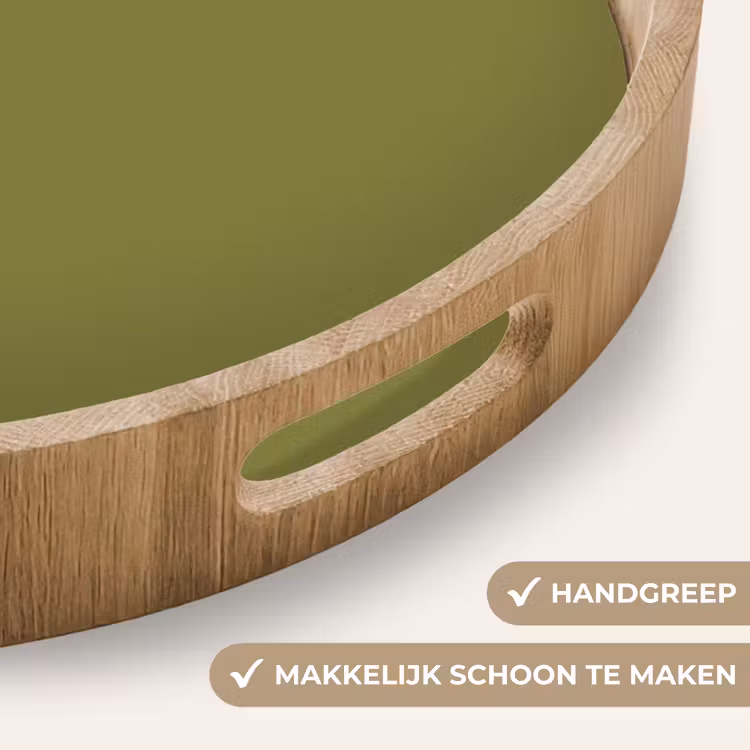 Juniper - Groen - Organisch Dienblad Rond middel 914 -USP_HandgreepNL