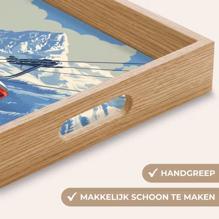 Kabelbaan - Sneeuw - Berglandschap Dienblad Rechthoek middel -USP_HandgreepNL