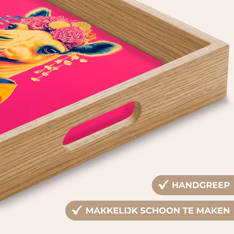 Kameel - Bloemen - Kimono - Waaiers Dienblad Rechthoek middel -USP_HandgreepNL