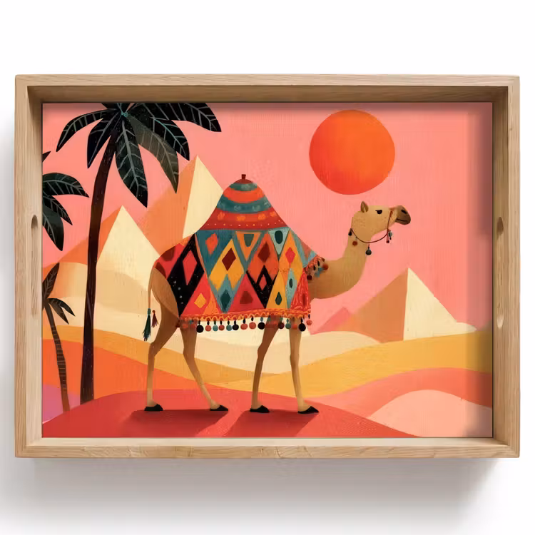 Kameel - Pyramides - Rode zon Dienblad Rechthoek middel -z3d_shopping